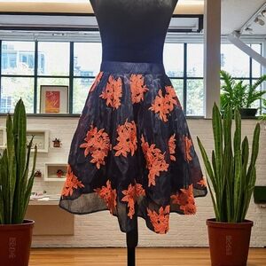 Anthropologie Maeve Blue and Orange Skirt Sz 4